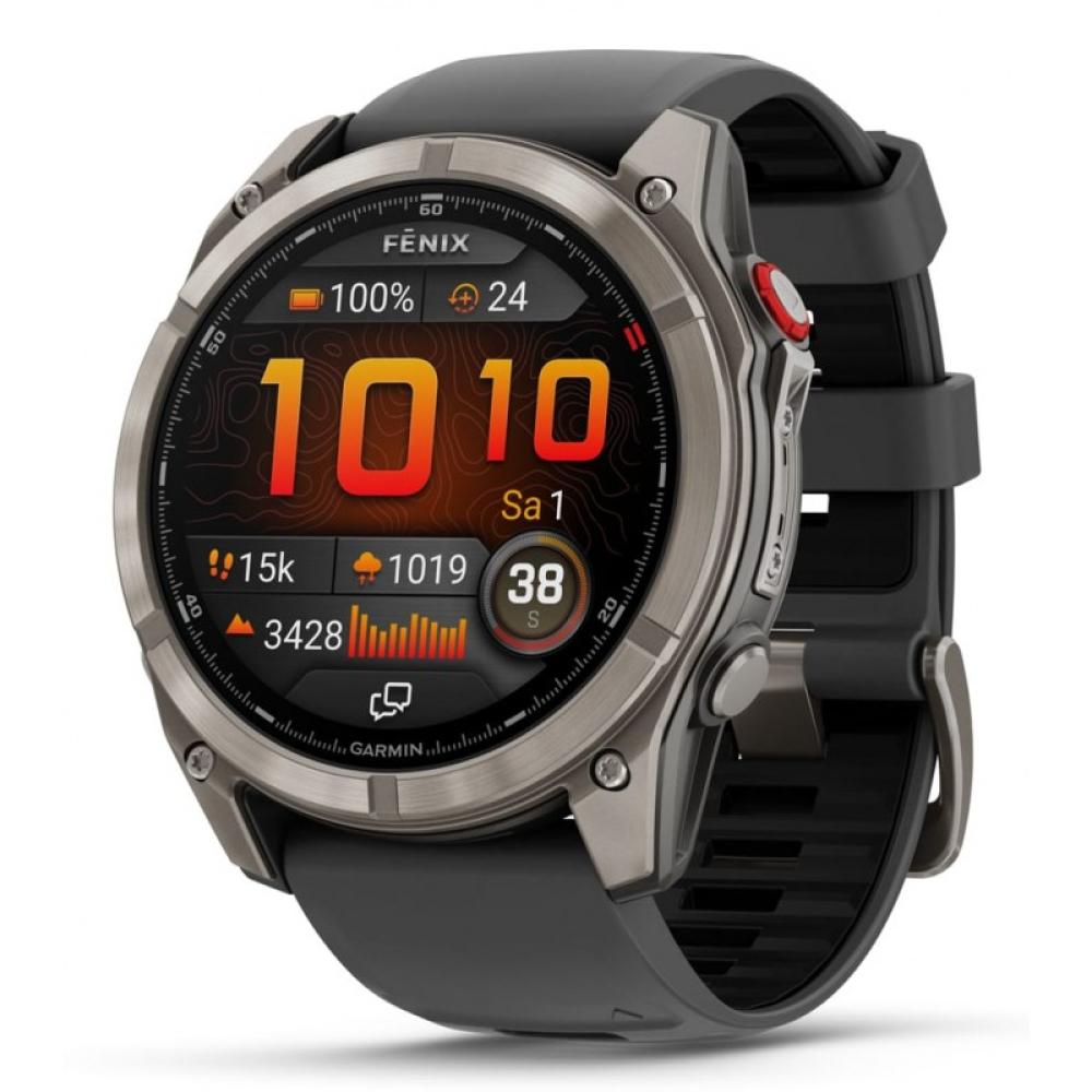 Garmin - fenix 8 Pro 3,56 cm (1.4") AMOLED 51 mm Digital 454 x 454 Pixeles Pantalla táctil Grafito, Titanio Wifi GPS (satélite)