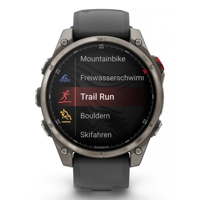 Garmin - fenix 8 Pro 3,56 cm (1.4") AMOLED 47 mm Digital 454 x 454 Pixeles Pantalla táctil Grafito, Titanio Wifi GPS (satélite)