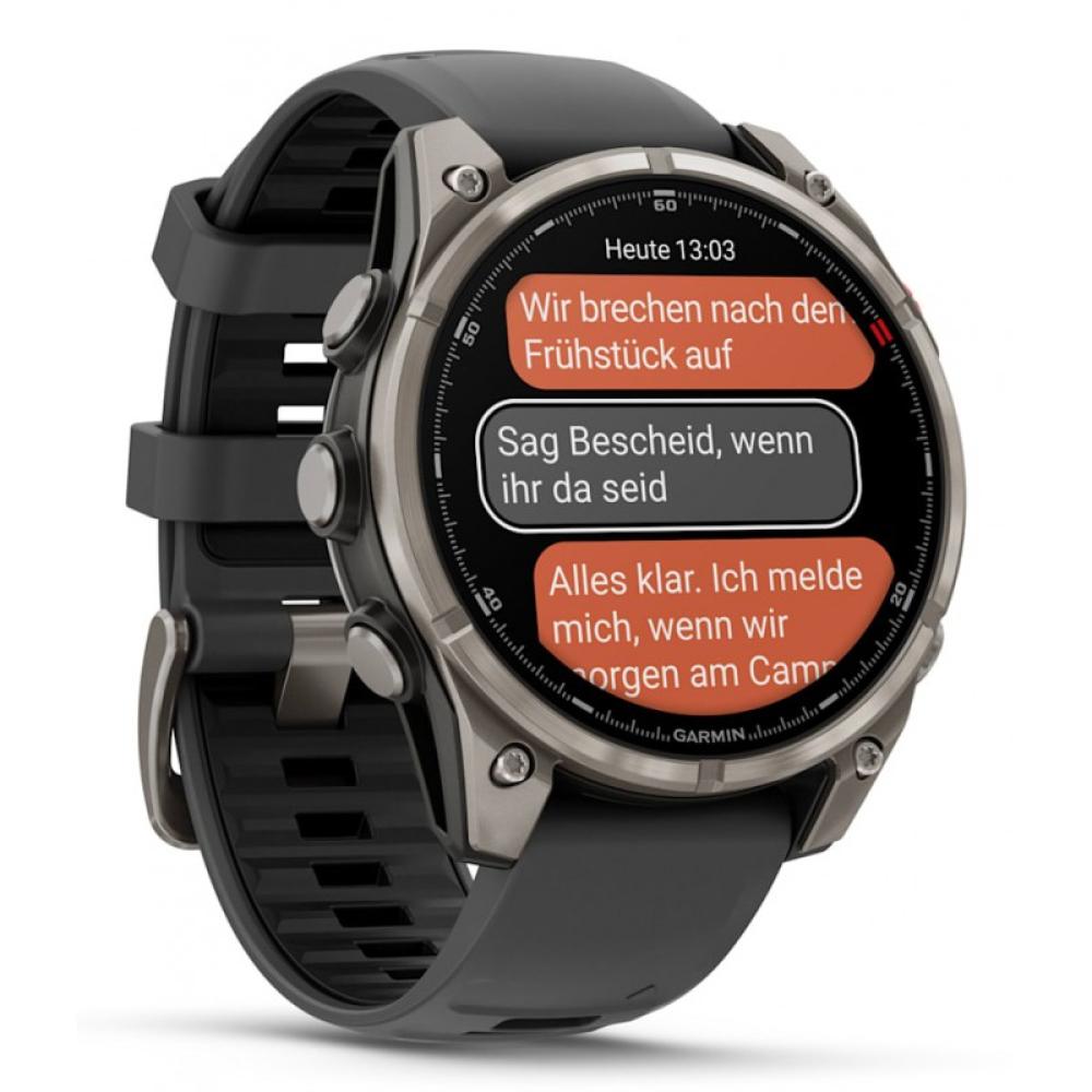 Garmin - fenix 8 Pro 3,56 cm (1.4") AMOLED 47 mm Digital 454 x 454 Pixeles Pantalla táctil Grafito, Titanio Wifi GPS (satélite)