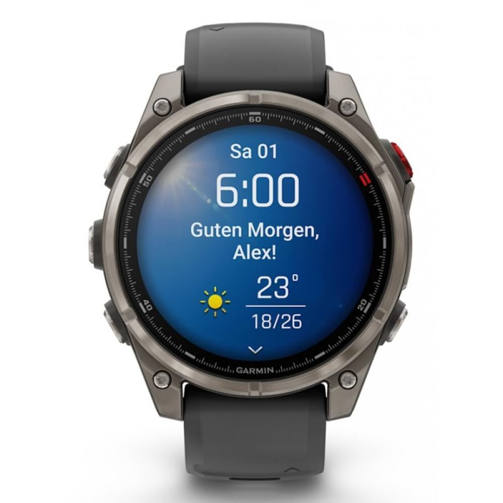 Garmin - fenix 8 Pro 3,56 cm (1.4") AMOLED 47 mm Digital 454 x 454 Pixeles Pantalla táctil Grafito, Titanio Wifi GPS (satélite)