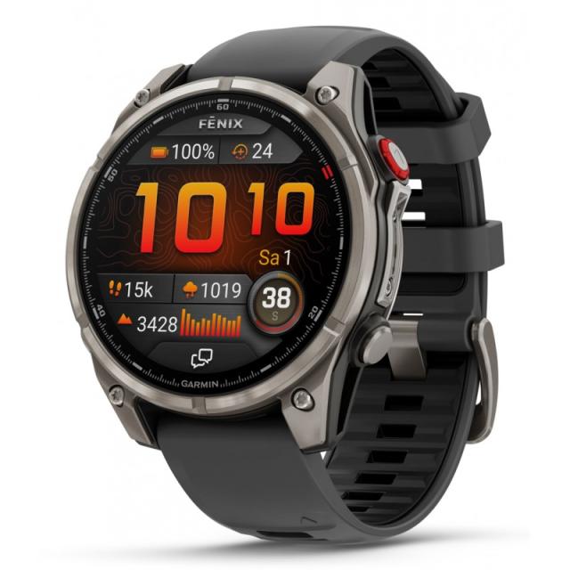 Garmin - fenix 8 Pro 3,56 cm (1.4") AMOLED 47 mm Digital 454 x 454 Pixeles Pantalla táctil Grafito, Titanio Wifi GPS (satélite)