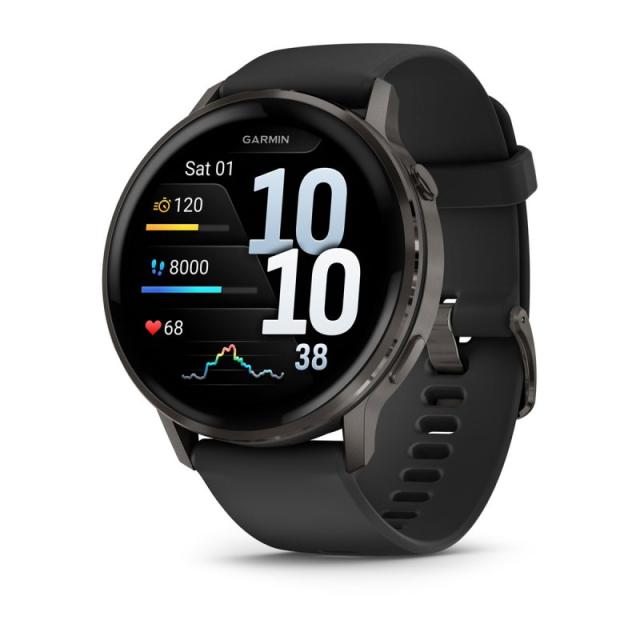 Garmin - Venu 4 3,56 cm (1.4") AMOLED 45 mm Digital 454 x 454 Pixeles Pantalla táctil Negro Wifi GPS (satélite)