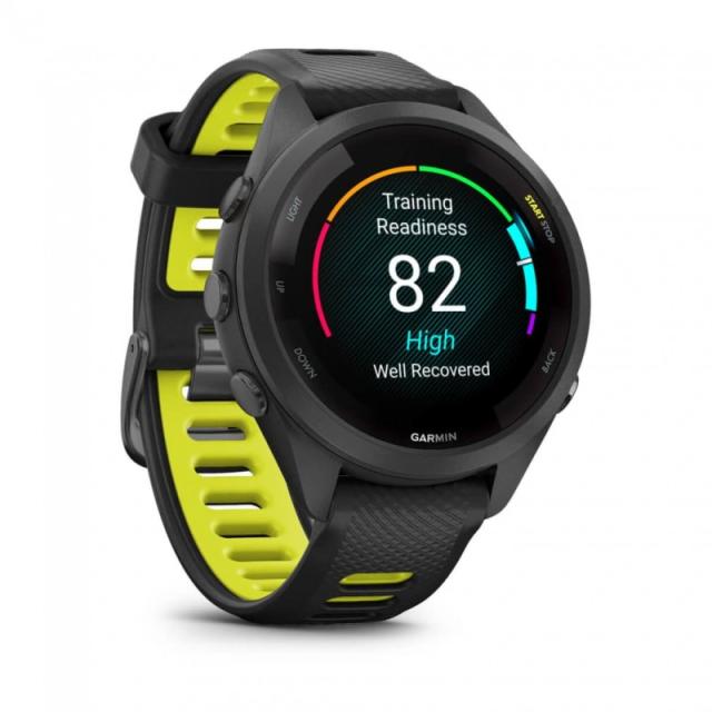 Garmin - Forerunner 265S 2,79 cm (1.1") AMOLED 42 mm Digital 360 x 360 Pixeles Pantalla táctil Negro, Gris Wifi GPS (satélite)