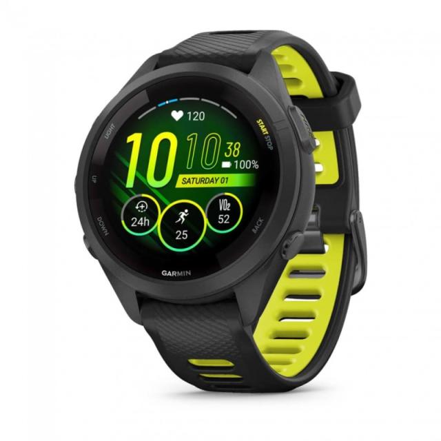 Garmin - Forerunner 265S 2,79 cm (1.1") AMOLED 42 mm Digital 360 x 360 Pixeles Pantalla táctil Negro, Gris Wifi GPS (satélite)