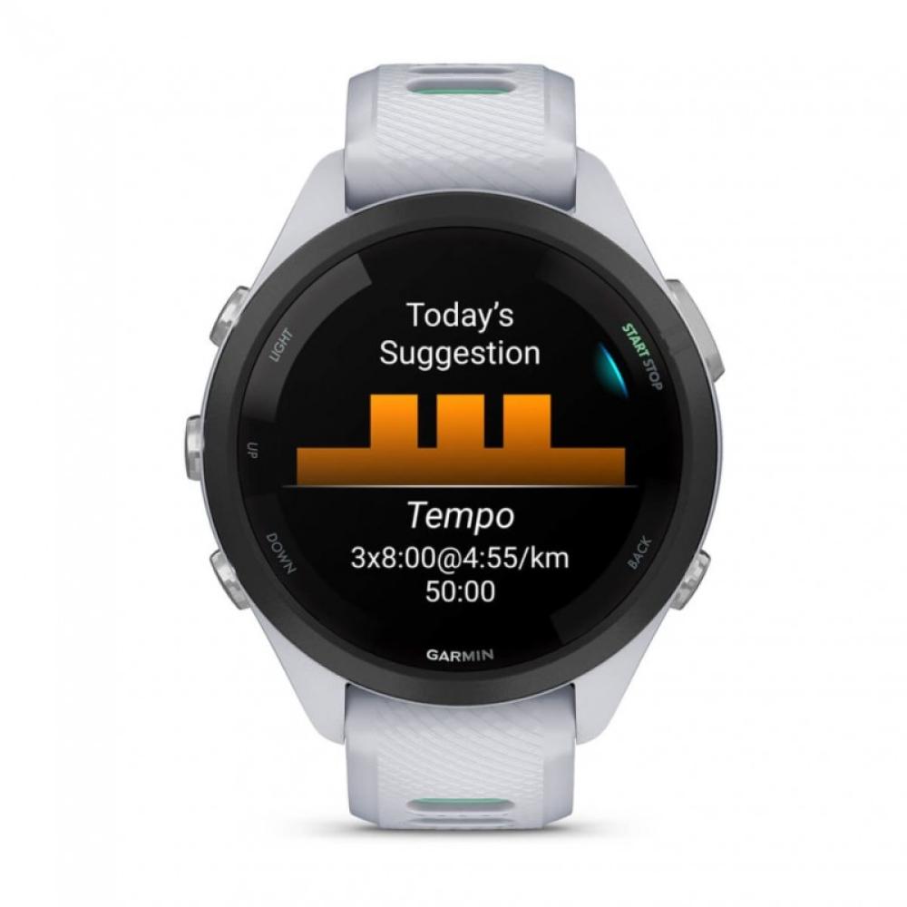 Garmin - Forerunner 265S 2,79 cm (1.1") AMOLED 42 mm Digital 360 x 360 Pixeles Pantalla táctil Negro, Blanco Wifi GPS (satélite)