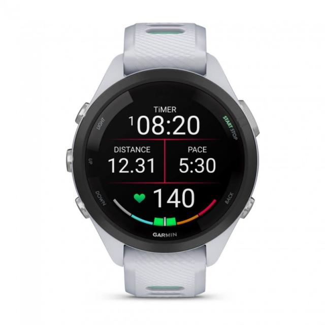 Garmin - Forerunner 265S 2,79 cm (1.1") AMOLED 42 mm Digital 360 x 360 Pixeles Pantalla táctil Negro, Blanco Wifi GPS (satélite)