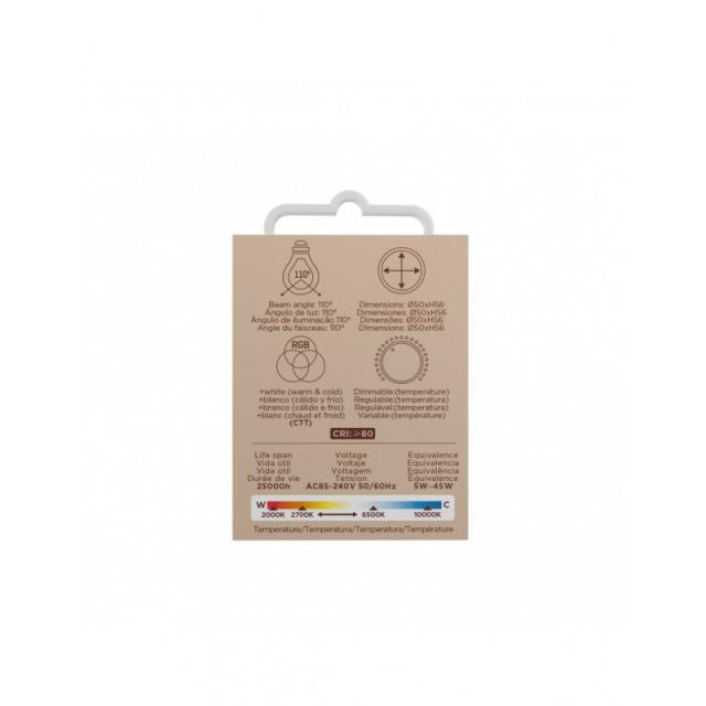 Muvit - MIOBULB014 iluminación inteligente Bombilla inteligente Wi-Fi 5 W