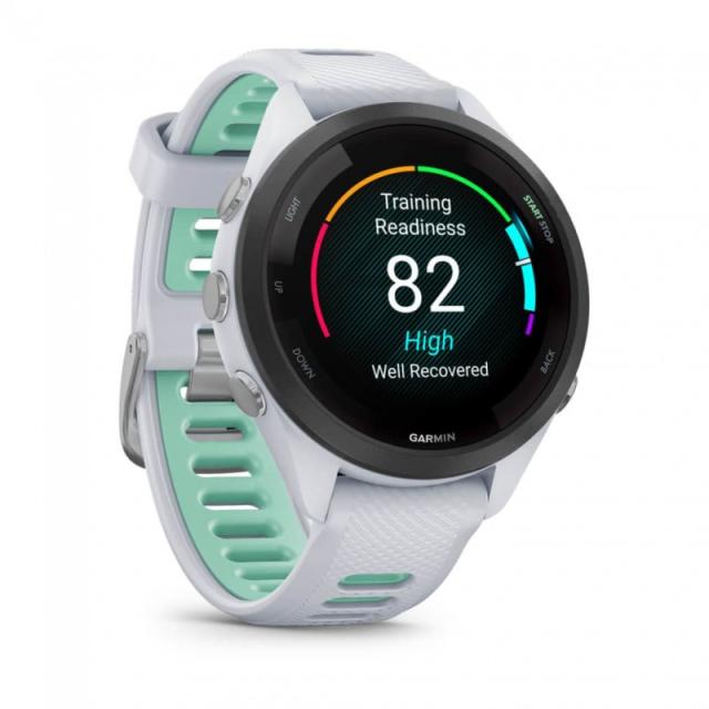 Garmin - Forerunner 265S 2,79 cm (1.1") AMOLED 42 mm Digital 360 x 360 Pixeles Pantalla táctil Negro, Blanco Wifi GPS (satélite)