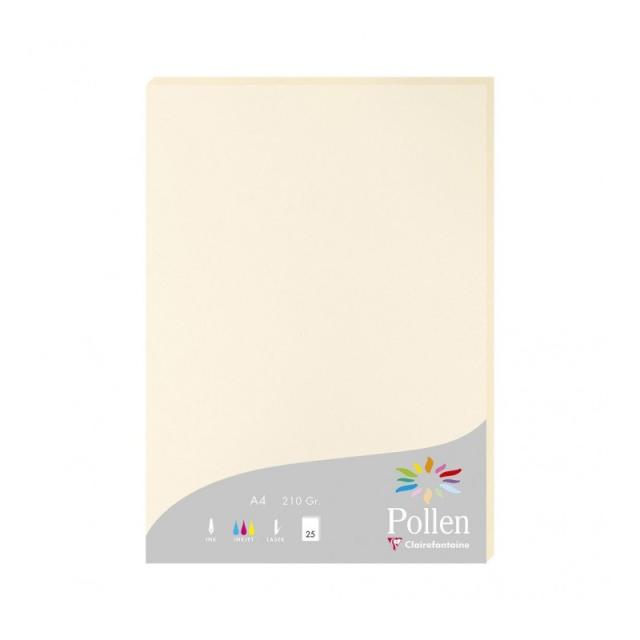 Clairefontaine - Pollen papel para impresora de inyección de tinta A4 (210x297 mm) 25 hojas Marfil