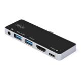 StarTech.com - Adaptador Multipuertos USB C a HDMI 2.0 de 4K 60Hz - Entrega de Alimentación PD de 100W Pass Through - Hub USB 3.