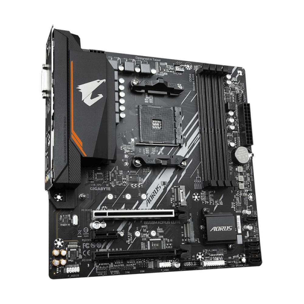 GIGABYTE - B550M AORUS ELITE Placa base - Procesadores AMD Ryzen 5000, VRM de 5+3 fases, hasta 4733 MHz DDR4, 1xPCIe 4.0 + 1xPCI