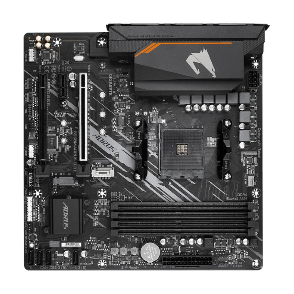 GIGABYTE - B550M AORUS ELITE Placa base - Procesadores AMD Ryzen 5000, VRM de 5+3 fases, hasta 4733 MHz DDR4, 1xPCIe 4.0 + 1xPCI