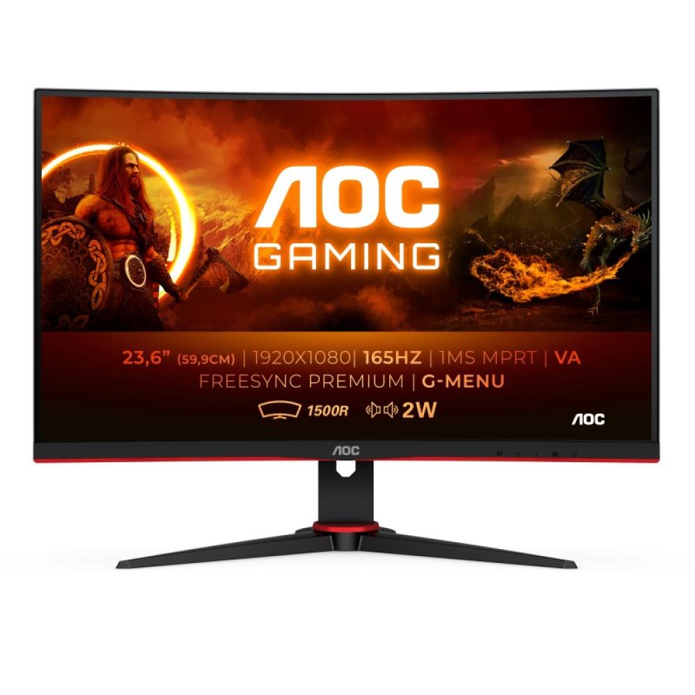 AOC - G2 C24G2AE/BK pantalla para PC 59,9 cm (23.6") 1920 x 1080 Pixeles Full HD LED Negro, Rojo