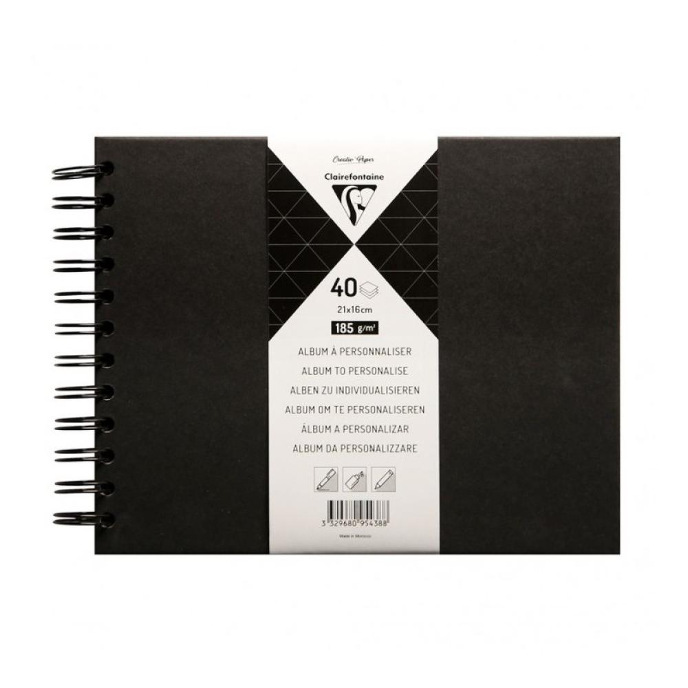 Clairefontaine - 95436C álbum de foto y protector Negro 40 hojas Encuadernación espiral