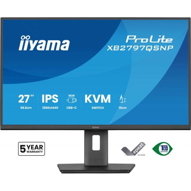 iiyama - ProLite XB2797QSNP-B1 pantalla para PC 68,6 cm (27") 2560 x 1440 Pixeles Quad HD LED Negro