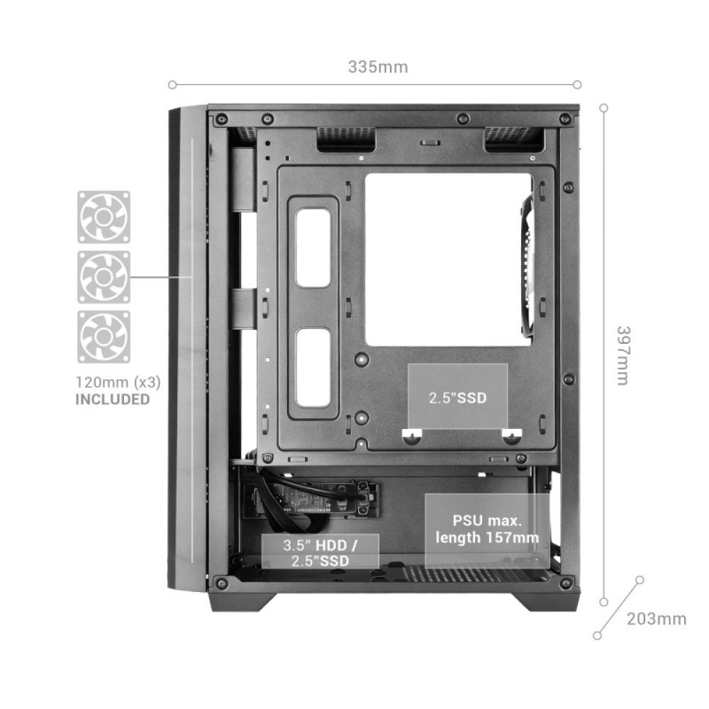Mars Gaming - MCVECTORW carcasa de ordenador Mini Tower Blanco