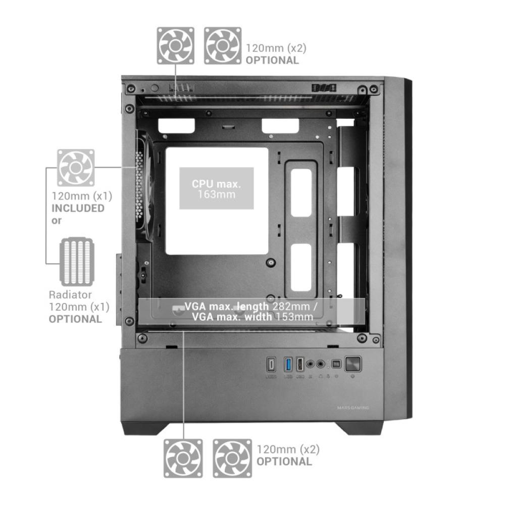 Mars Gaming - MCVECTORW carcasa de ordenador Mini Tower Blanco