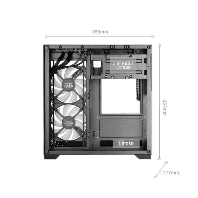 Mars Gaming - MCVIEW3W carcasa de ordenador Mini Tower Blanco