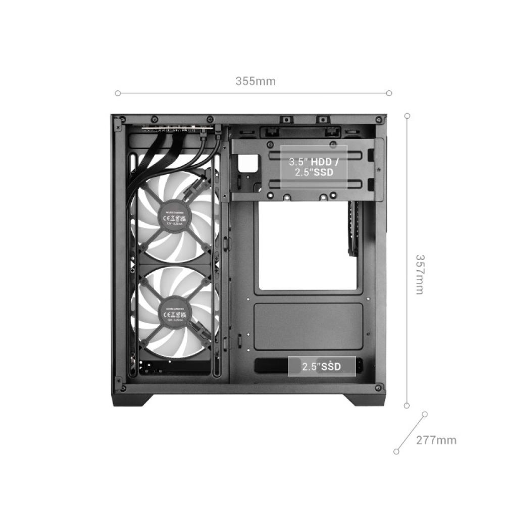 Mars Gaming - MCVIEW3W carcasa de ordenador Mini Tower Blanco