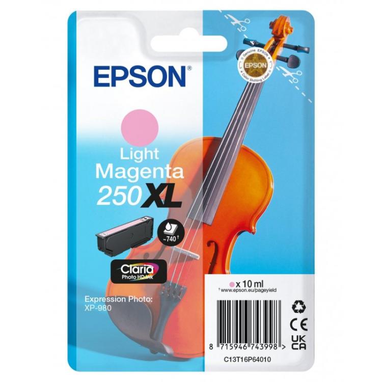 Epson - 250XL Violin Claria Photo HD cartucho de tinta 1 pieza(s) Original Alto rendimiento (XL) Magenta claro