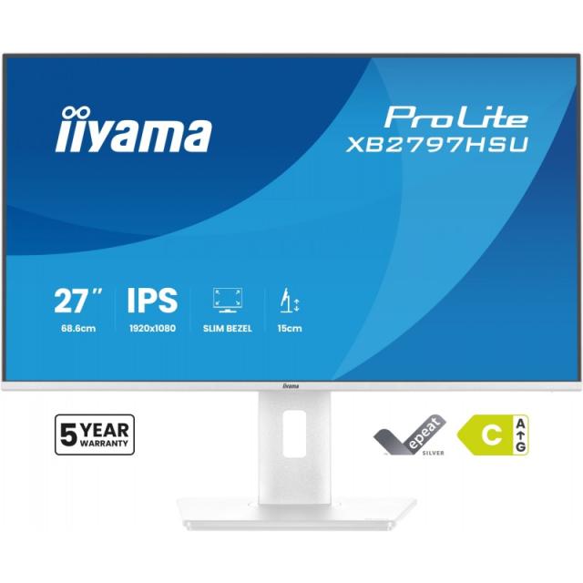 iiyama - ProLite XB2797HSU-W1 pantalla para PC 68,6 cm (27") 1920 x 1080 Pixeles Full HD LED Blanco
