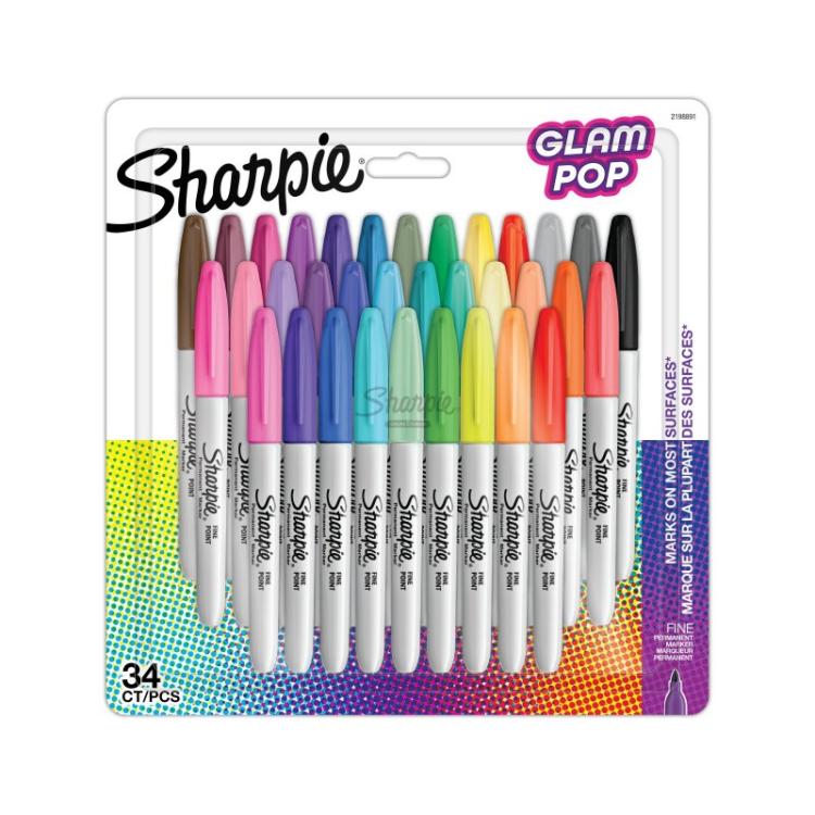 Sharpie - 2198891 marcador 34 pieza(s) Punta fina Negro, Verde, Naranja, Rosa, Púrpura, Rojo, Amarillo