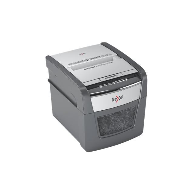 Rexel - AutoFeed 45X triturador de papel Corte cruzado 55 dB Negro, Plata