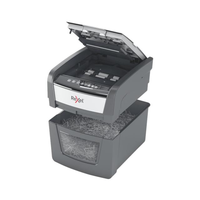 Rexel - AutoFeed 45X triturador de papel Corte cruzado 55 dB Negro, Plata