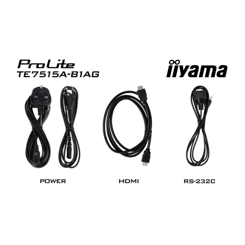iiyama - TE7515A-B1AG pantalla de señalización Panel plano interactivo 190,5 cm (75") Wifi 550 cd / m² 4K Ultra HD Negro Pantall