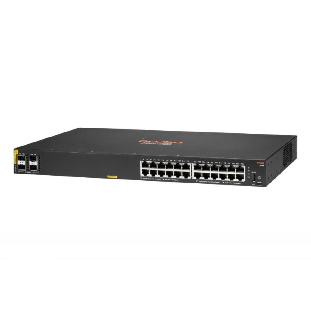 HPE - Aruba Networking CX 6100 24G Class4 PoE 4SFP+ 370W Gestionado L3 Gigabit Ethernet (10/100/1000) Energía sobre Ethernet (Po