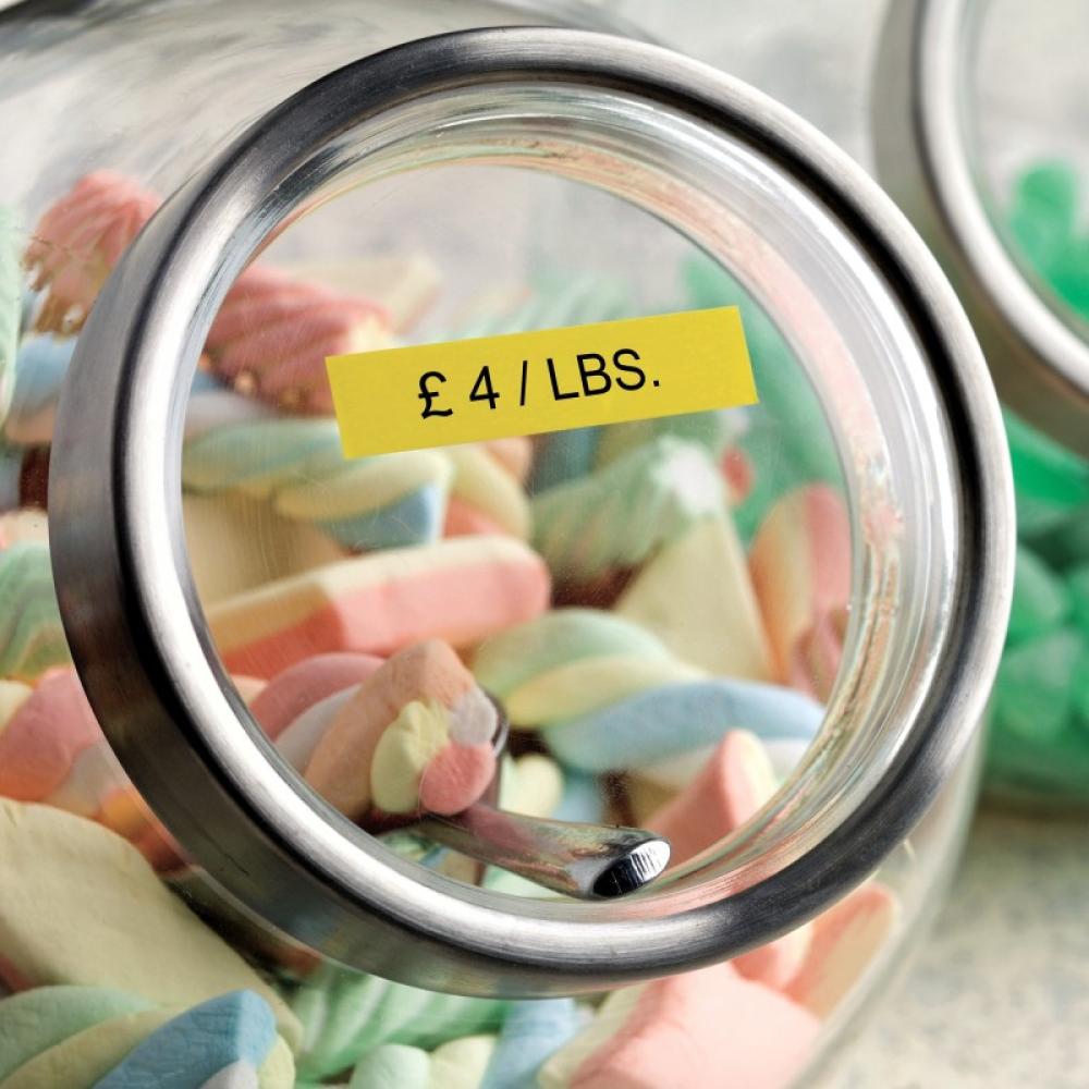 DYMO - D1 - Etiquetas estándar - Negro sobre amarillo - 6mm x 7m