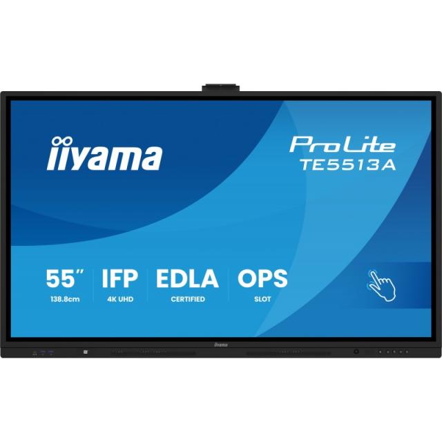 iiyama - TE5513A-B2AG pantalla de señalización Panel plano interactivo 138,7 cm (54.6") Wifi 500 cd / m² 4K Ultra HD Negro Panta