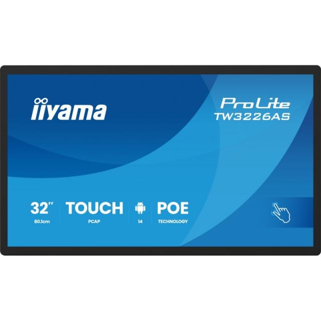 iiyama - TW3226AS-B3P pantalla de señalización Diseño de quiosco 80 cm (31.5") LED Wifi 430 cd / m² Full HD Negro Pantalla tácti
