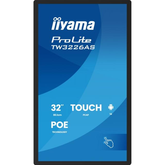iiyama - TW3226AS-B3P pantalla de señalización Diseño de quiosco 80 cm (31.5") LED Wifi 430 cd / m² Full HD Negro Pantalla tácti