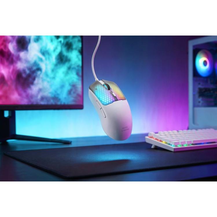 Mars Gaming - MMVIPERW ratón Juego mano derecha USB Type-A + USB Type-C Óptico 12800 DPI