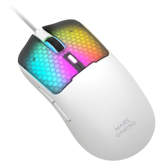 Mars Gaming - MMVIPERW ratón Juego mano derecha USB Type-A + USB Type-C Óptico 12800 DPI