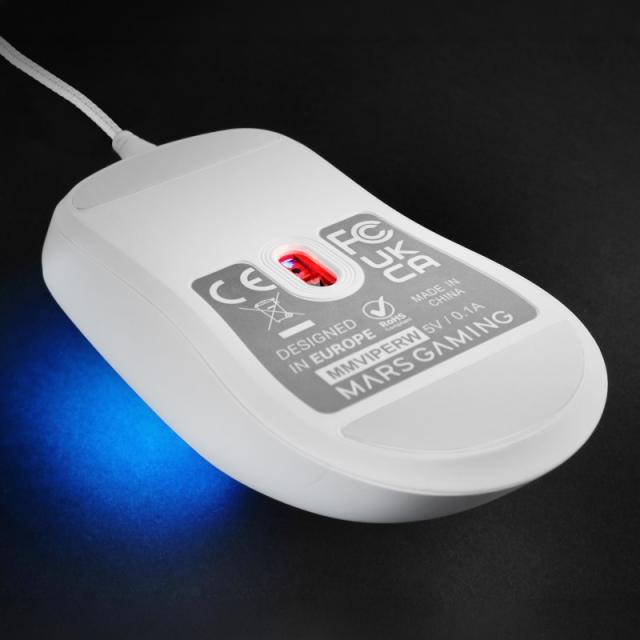 Mars Gaming - MMVIPERW ratón Juego mano derecha USB Type-A + USB Type-C Óptico 12800 DPI