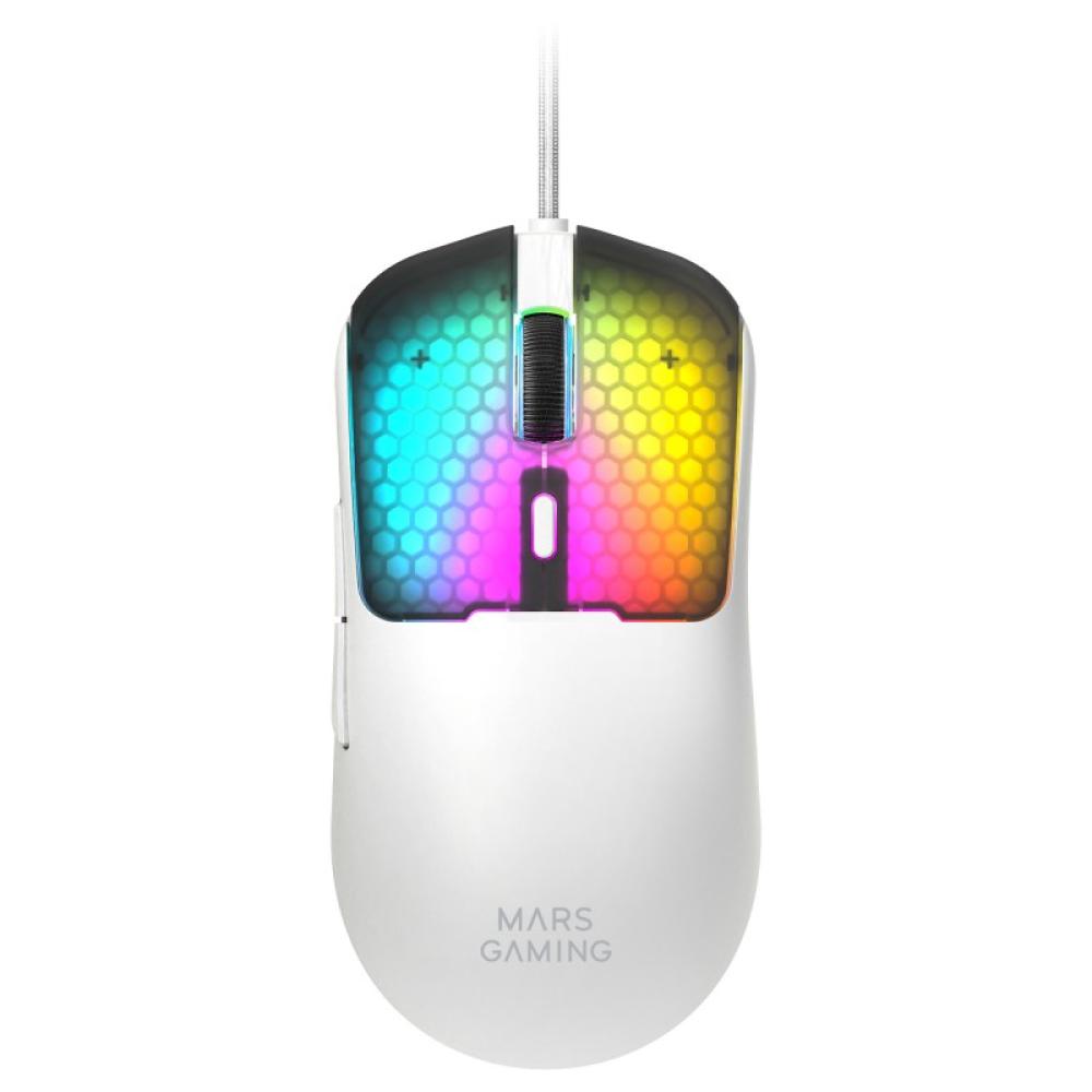 Mars Gaming - MMVIPERW ratón Juego mano derecha USB Type-A + USB Type-C Óptico 12800 DPI