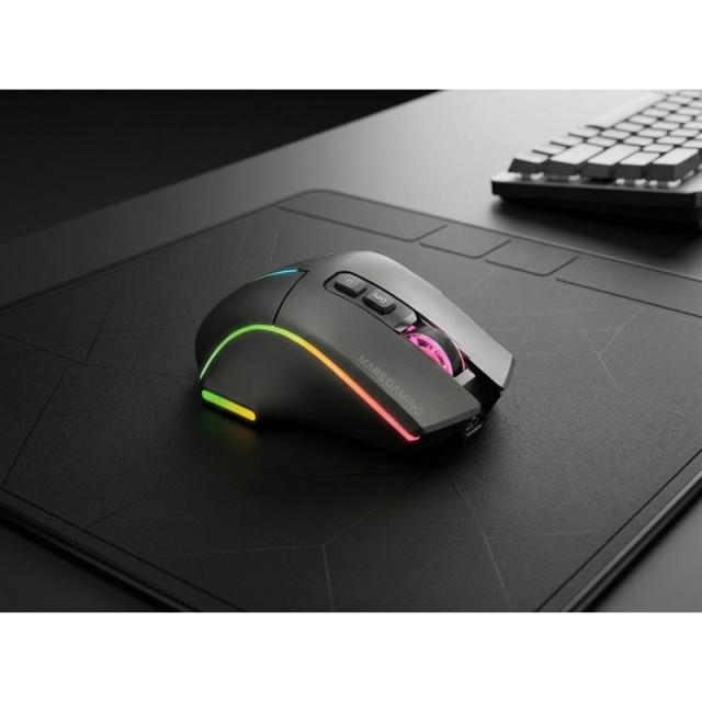 Mars Gaming - MMWVECTOR ratón Juego mano derecha RF Wireless + Bluetooth + USB Type-A Óptico 12000 DPI