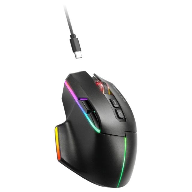 Mars Gaming - MMWVECTOR ratón Juego mano derecha RF Wireless + Bluetooth + USB Type-A Óptico 12000 DPI