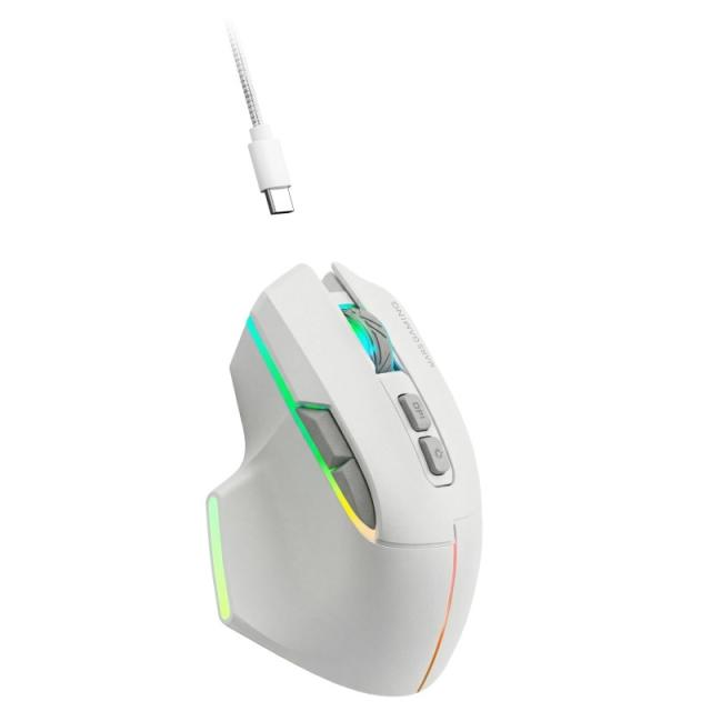 Mars Gaming - MMWVECTORW ratón Juego mano derecha RF Wireless + Bluetooth + USB Type-A Óptico 12000 DPI