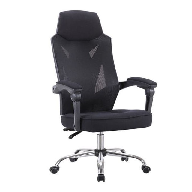 Sillón de oficina GRAZ, negro, alto, gas, sincro, malla y tejido negro