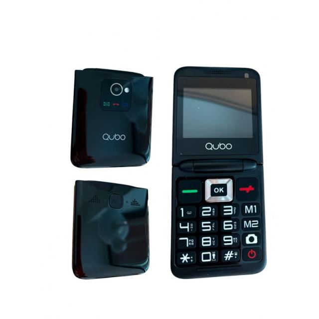 Qubo - X-10BK teléfono móvil 6,1 cm (2.4") Negro Teléfono para personas mayores