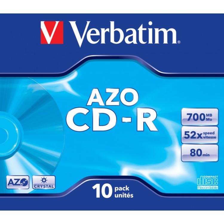 Verbatim - CD-R AZO Crystal 700 MB 52x 10 pieza(s)