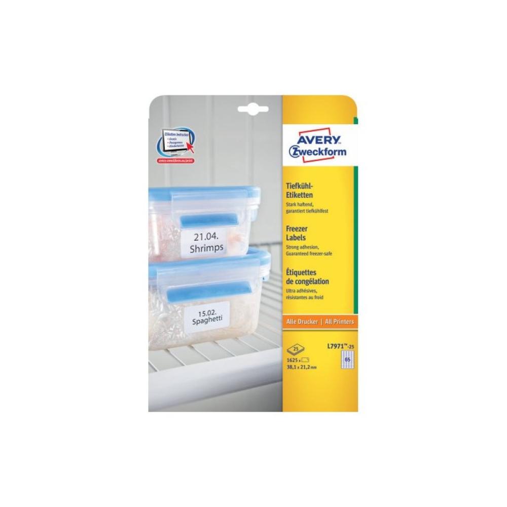 Avery - L7971-25 etiqueta autoadhesiva Rectángulo redondeado Blanco 1625 pieza(s)