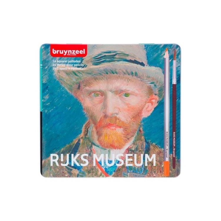 Talens - TALENS BRUYNZEEL 24 LÁPICES ACUARELABLES VINCENT VAN GOGH COLORES SURTIDOS -ESTUCHE METÁLICO- - Color no elegible