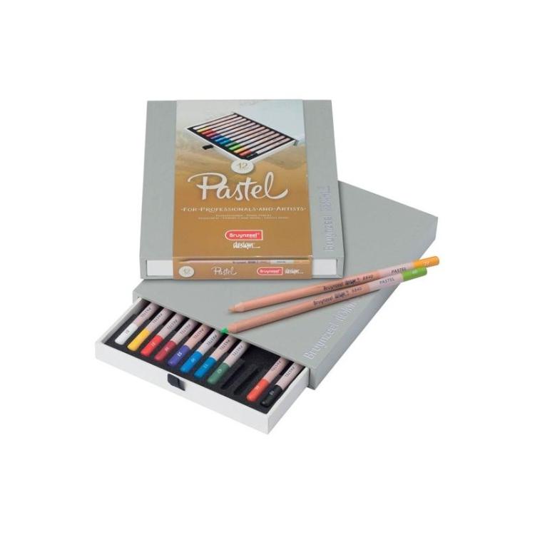 Talens - TALENS BRUYNZEEL CAJA DE 12 LÁPICES DE PASTEL COLORES SURTIDOS -ESTUCHE DE LUJO- - Color no elegible
