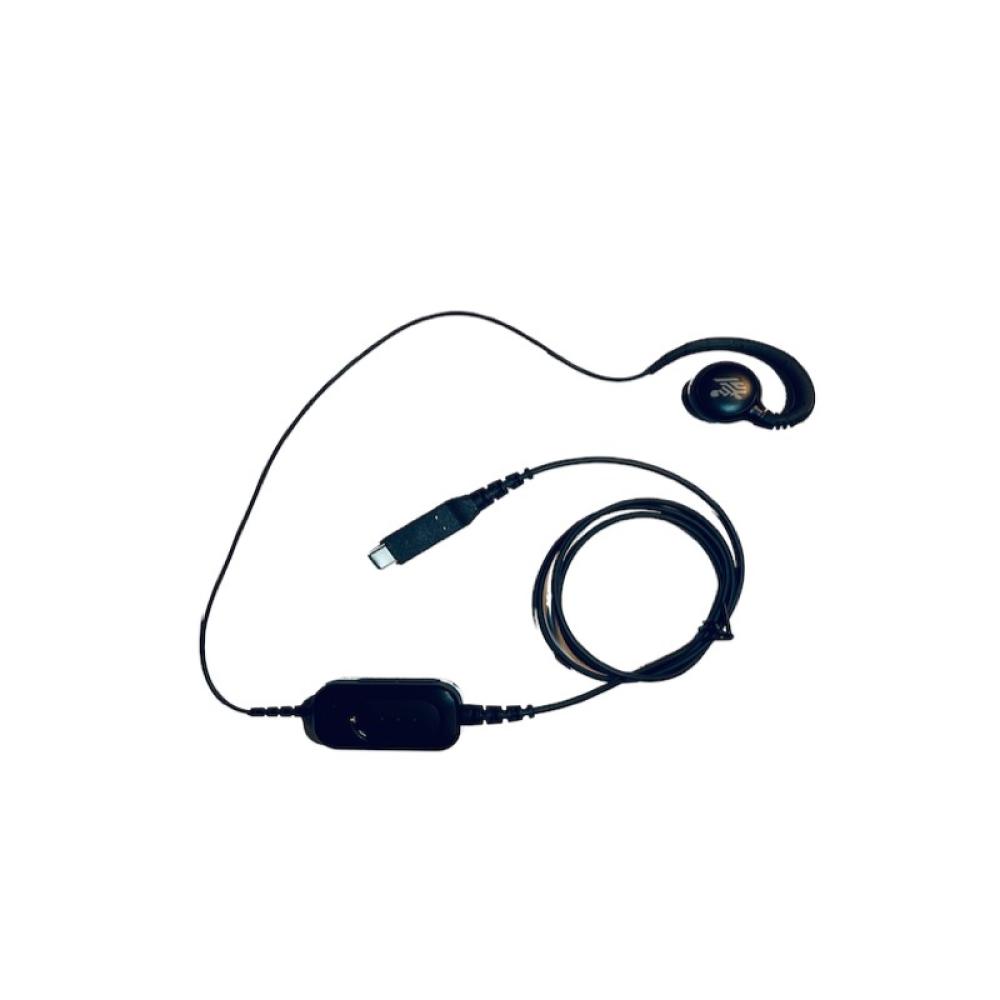 Zebra - USB-C Wired Headset for PTT + VoIP w/ rotating ear piece for right/left ear wearing. Includes built Auriculares Alámbric