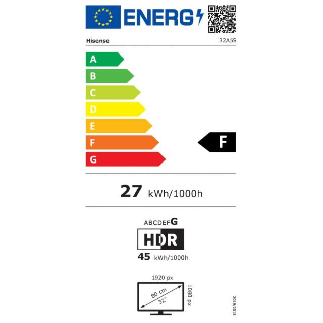 Hisense - 32A5S 81,3 cm (32") Full HD Smart TV Wifi Negro 250 cd / m²