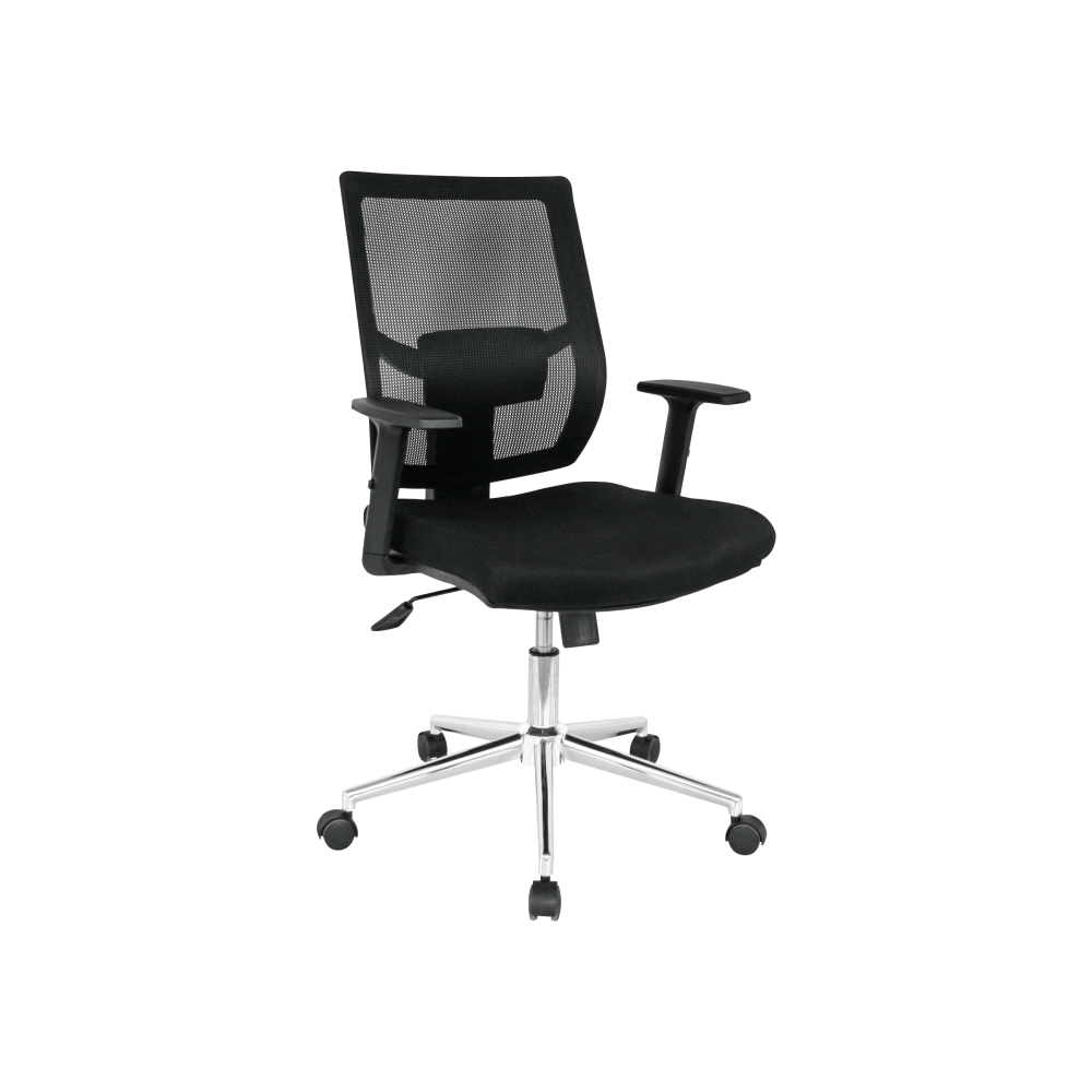 Sillón de oficina HAWAI, - Sin cabecero -, ergonómico, basculante, malla negra, asiento tejido negro
